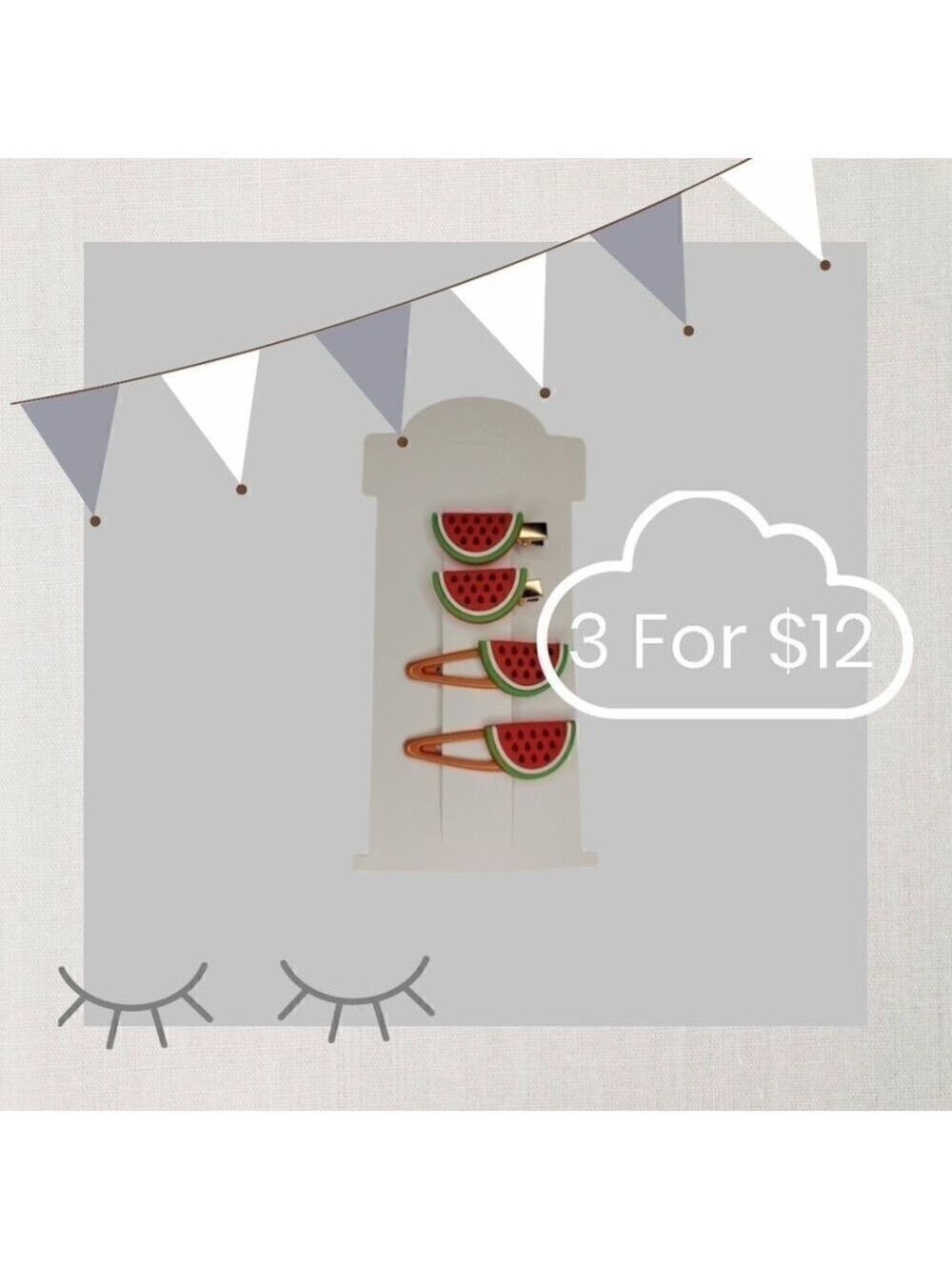 3 for $12 4pc Children Hairclip Set